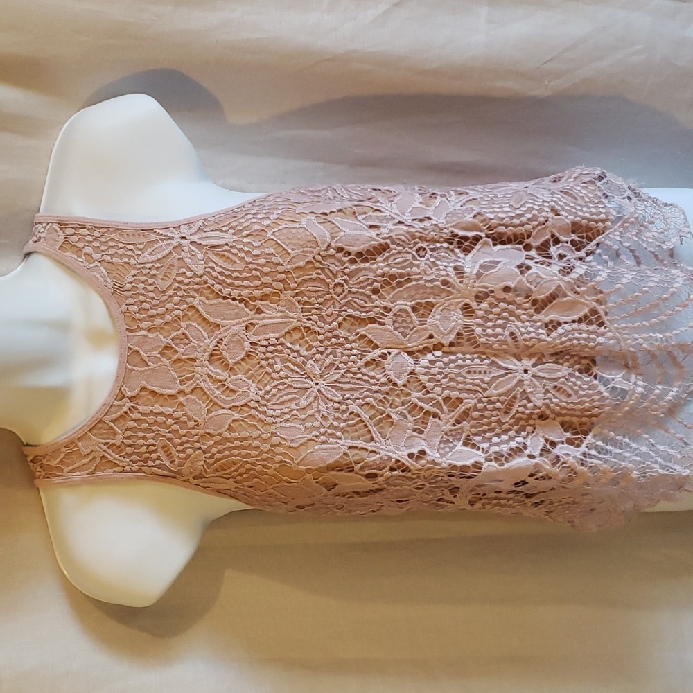 Express Pink Lace Racerback Tank Blouse Size S